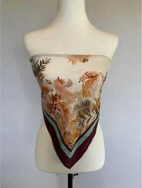 Wild Fable Tropical Print Bandeau Top Small Resort Summer